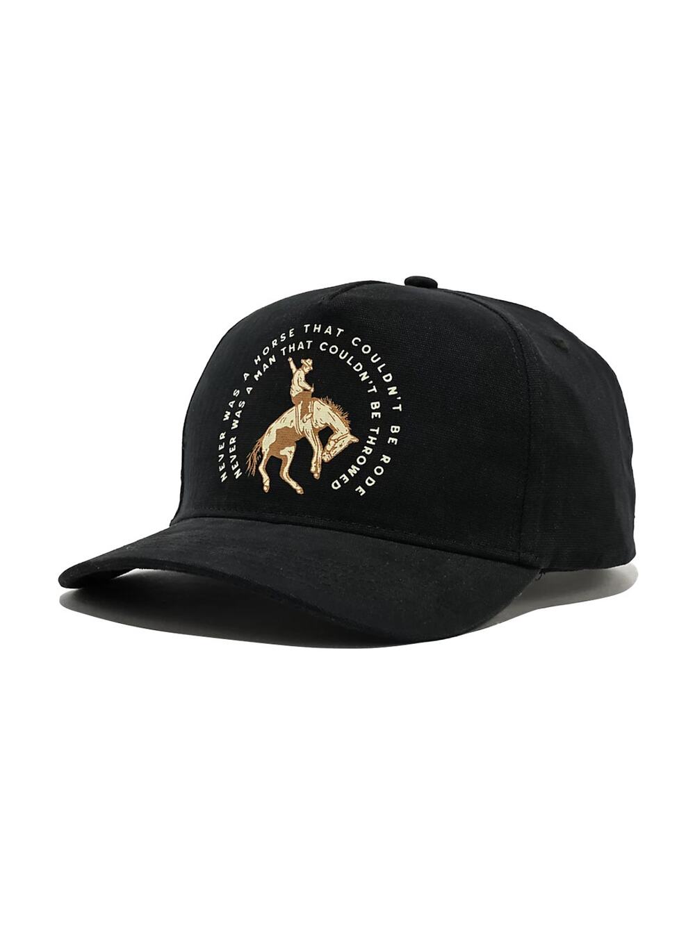 Sendero Provisions Never Was A Horse Black Canvas Snapback Hat Men New With Tags